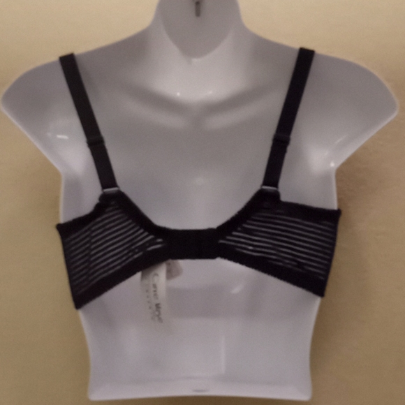 Curve Muse Satin & Mesh Striped Bra - Picture 7 of 16